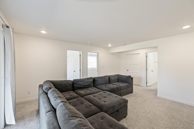 96 Keeneland Ct, Pleasant Hill, IA 50327 - living area with baseboards, recessed lighting, and light colored carpet