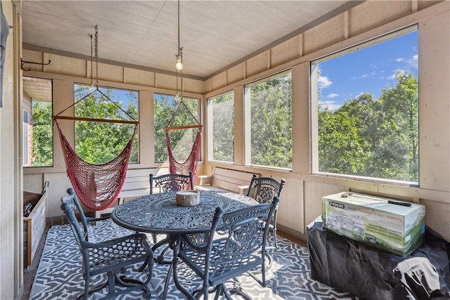 sunroom with plenty of natural light