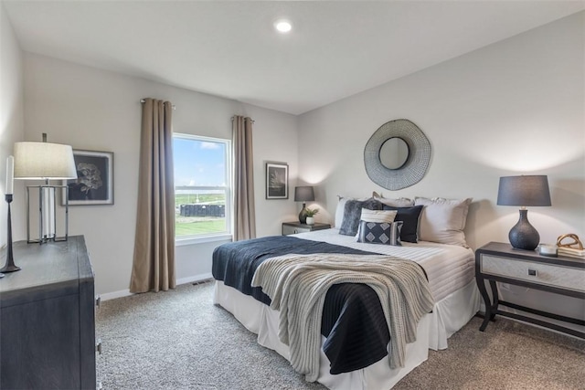 bedroom with carpet floors