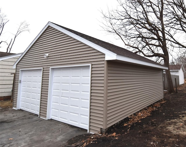 view of garage