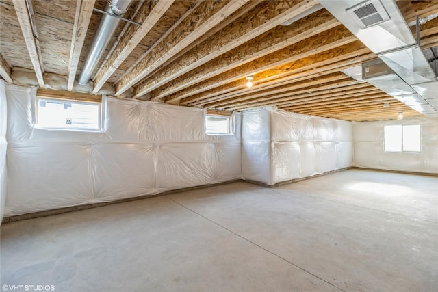 basement with plenty of natural light