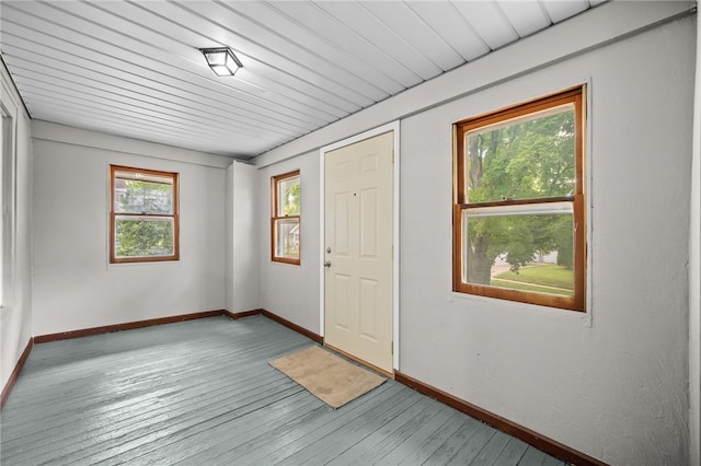 entryway with hardwood / wood-style floors