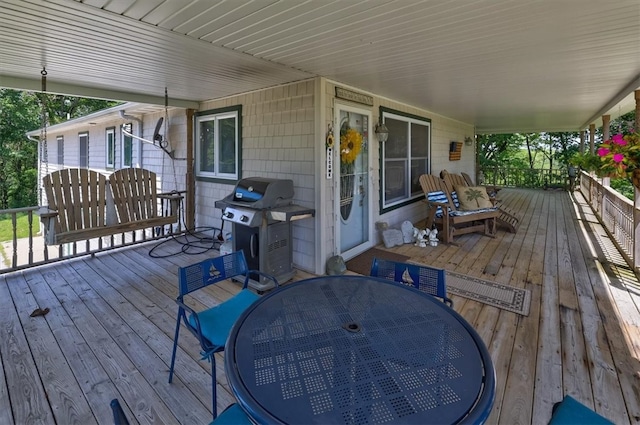 deck with area for grilling