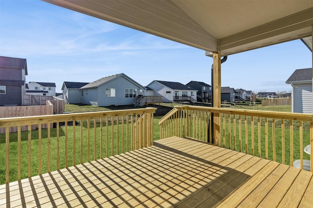 deck featuring a yard