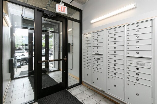 interior space featuring mail boxes