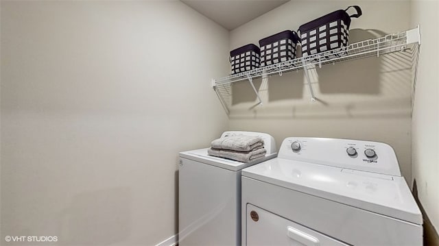 laundry area featuring washer and dryer