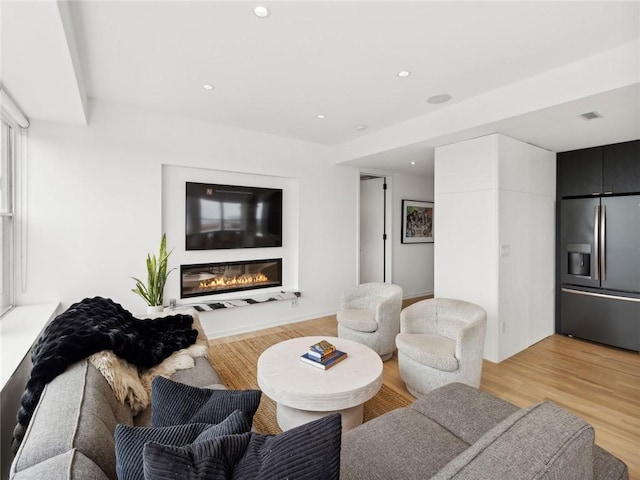 living room featuring light hardwood / wood-style flooring