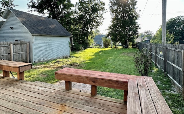 deck with a lawn