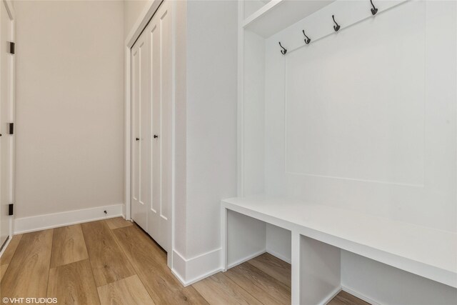 mudroom featuring hardwood / wood-style floors