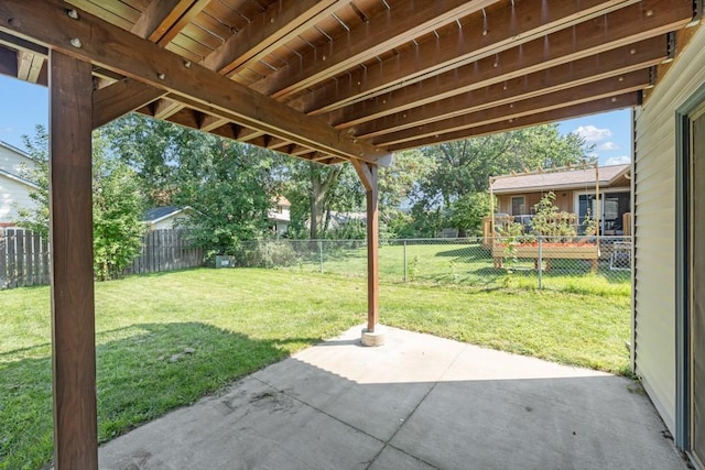 view of patio with a fenced backyard