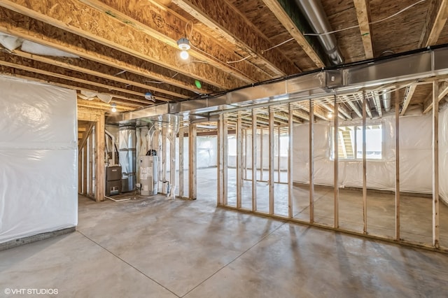 basement with gas water heater