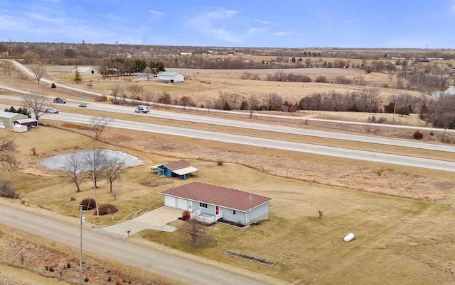 bird's eye view with a rural view