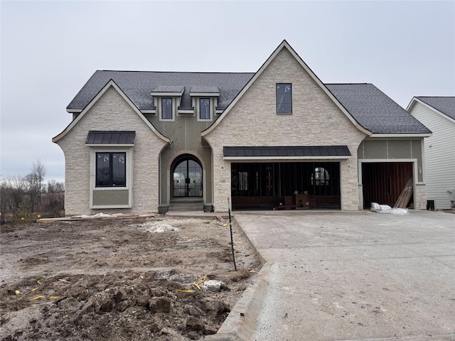 view of front facade with french doors