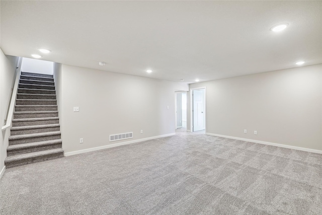 basement featuring carpet floors