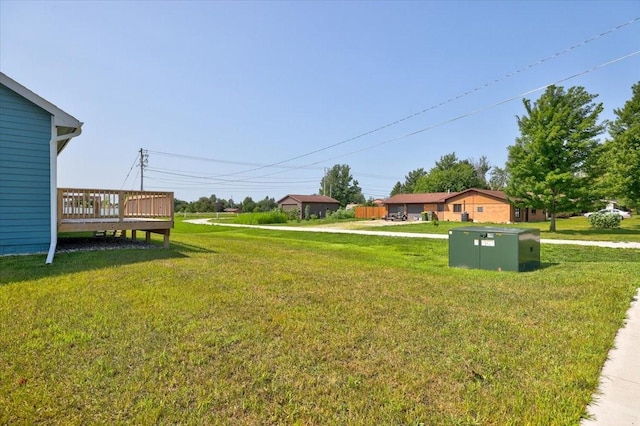 view of yard featuring a deck