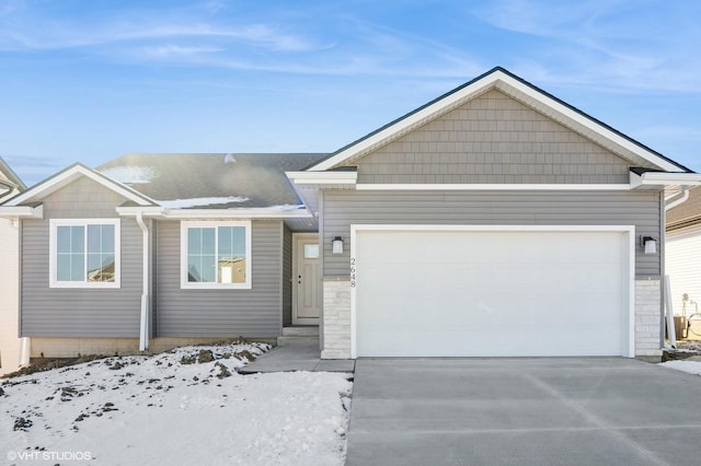 view of front of house with a garage