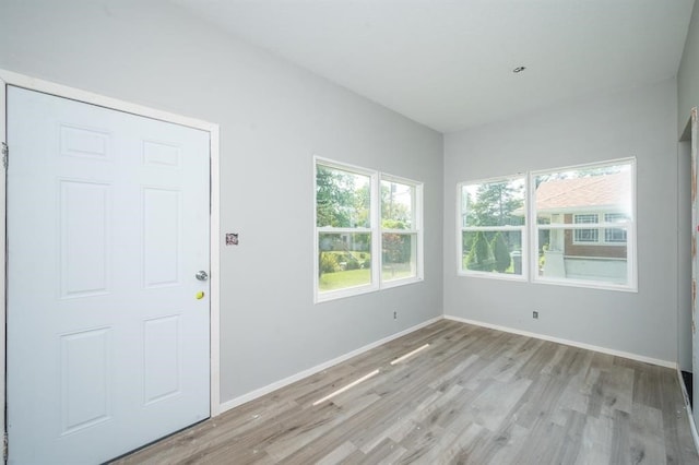 1125 Clinton Ave, Des Moines, IA 50313 - entryway with light wood-type flooring and baseboards