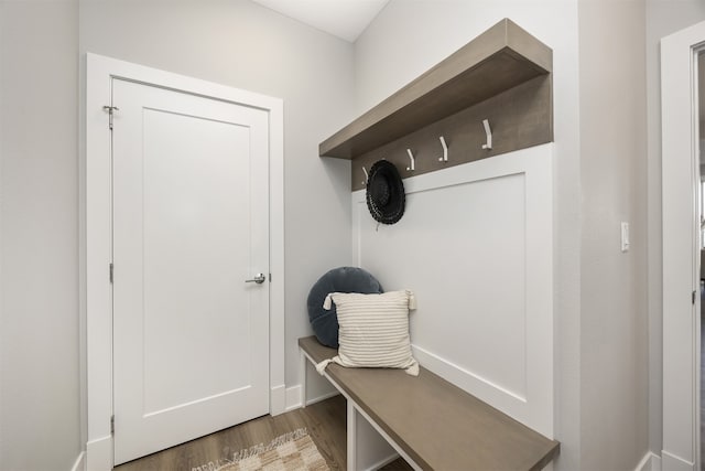 mudroom featuring hardwood / wood-style floors