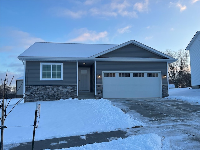 view of front facade with a garage