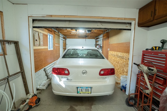 garage featuring a garage door opener