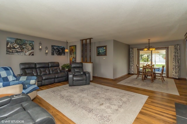 living room with hardwood / wood-style flooring