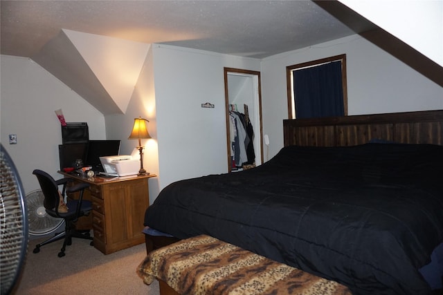 bedroom with light carpet