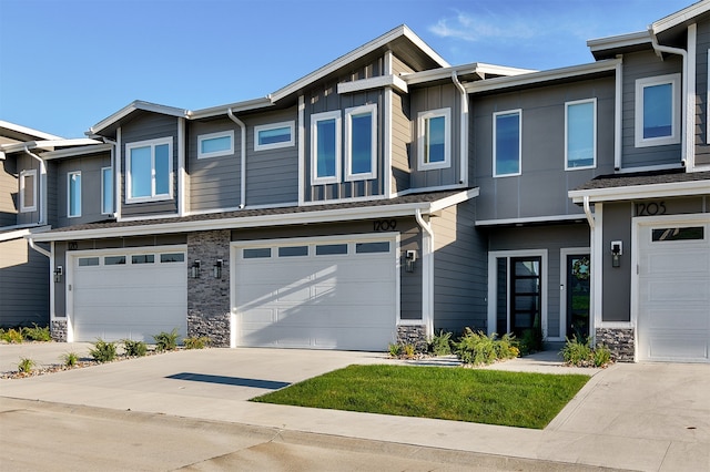 view of property with a garage