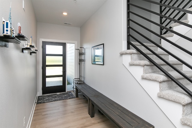 entryway featuring light hardwood / wood-style flooring