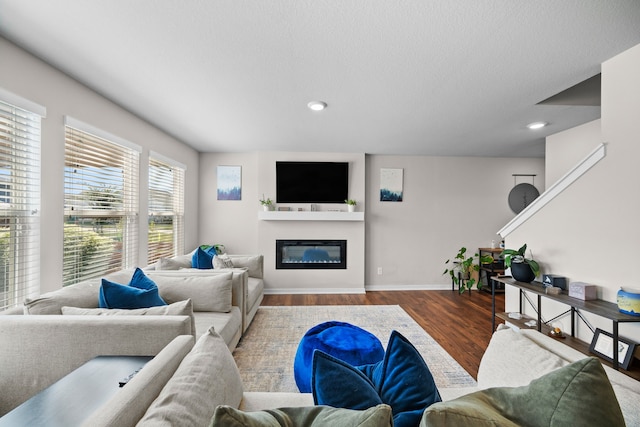 living room with light wood-type flooring