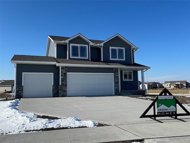 view of front of house with a garage