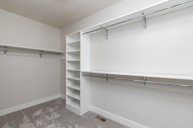 spacious closet featuring carpet floors and visible vents