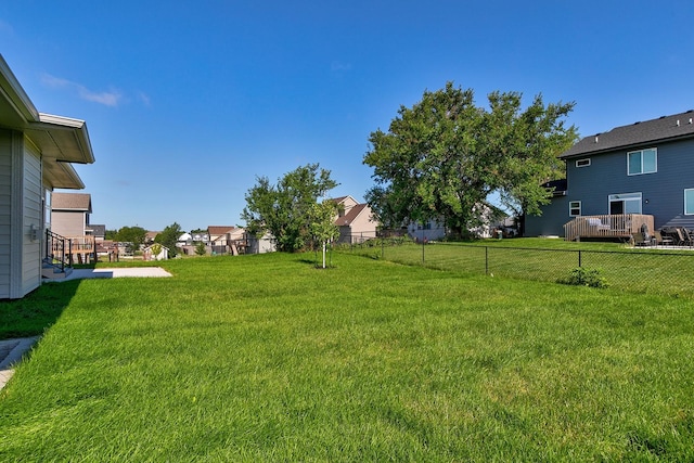 view of yard with fence