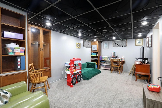 sitting room featuring carpet floors