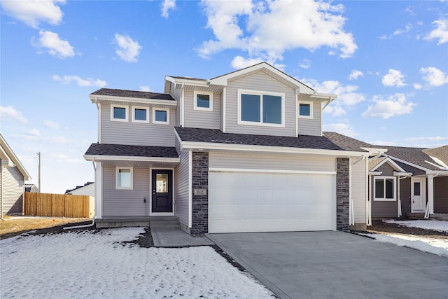 view of front facade with a garage