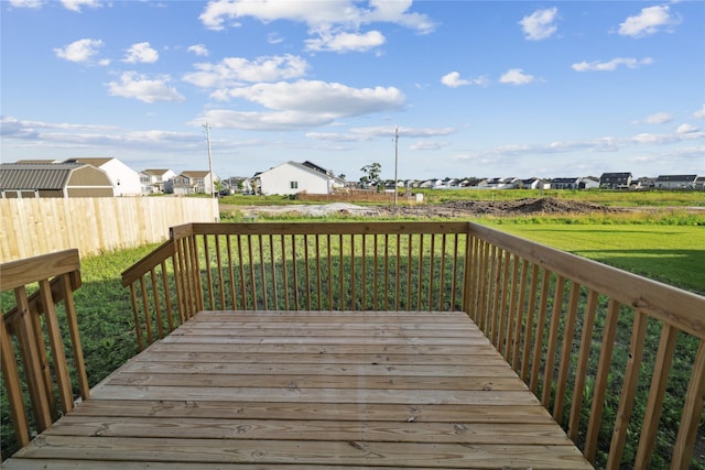 805 3rd St NW, Bondurant, IA 50035 - wooden terrace featuring a residential view and a lawn