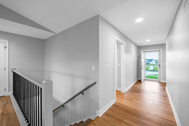 hall with light wood-type flooring