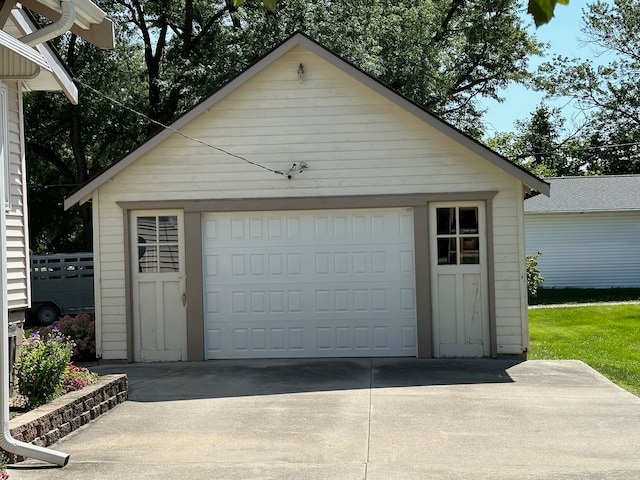 view of garage