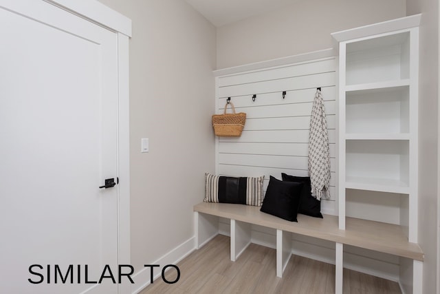 mudroom featuring light wood-type flooring