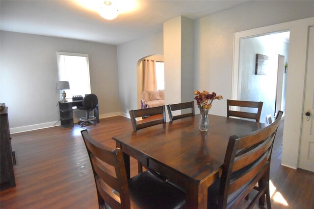 dining room featuring dark hardwood / wood-style flooring