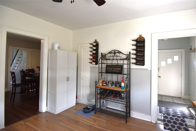 interior space with dark hardwood / wood-style flooring