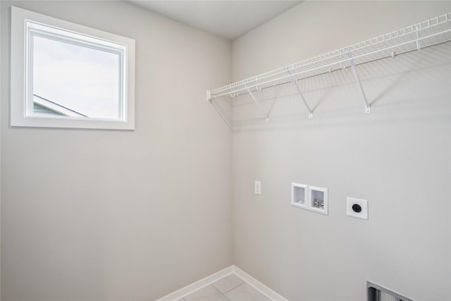 904 Spruce Ave, Norwalk, IA 50211 - washroom with electric dryer hookup, hookup for a washing machine, baseboards, and tile patterned flooring