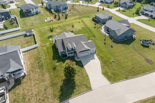 aerial view with a residential view