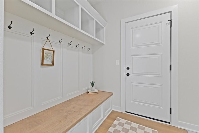 mudroom featuring light hardwood / wood-style floors