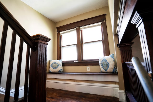 interior space with hardwood / wood-style floors