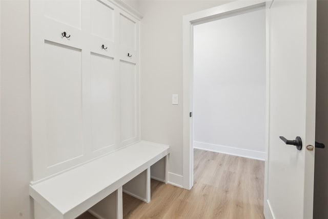 mudroom featuring light hardwood / wood-style floors