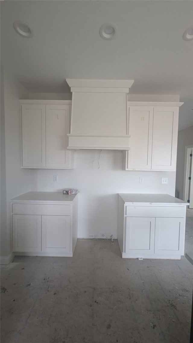 kitchen with white cabinets