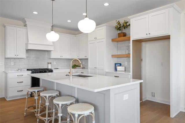 kitchen with white cabinets and sink