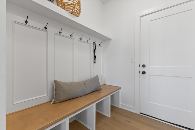 mudroom featuring light hardwood / wood-style floors