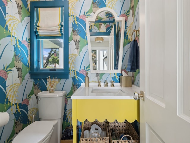 bathroom with vanity and toilet