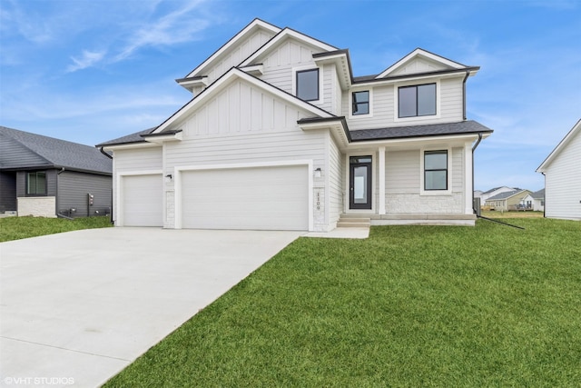 view of front of home with a front yard